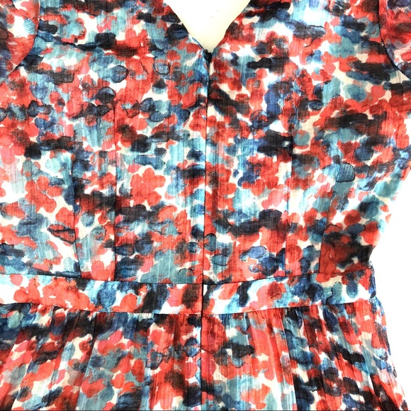 Marc New York Red Blue watercolor floral dress - Picture 6 of 8